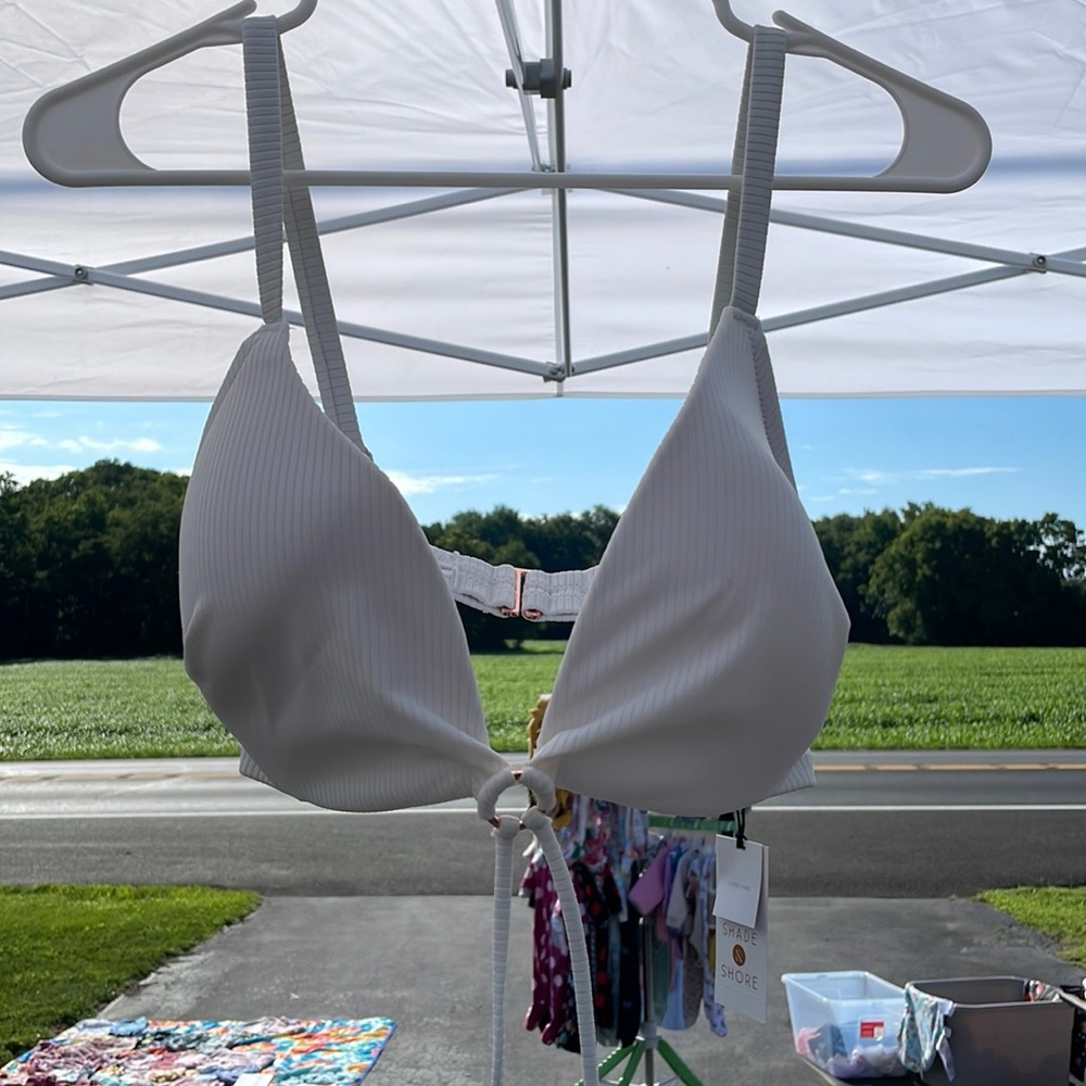 Shade shore white bathing suit top